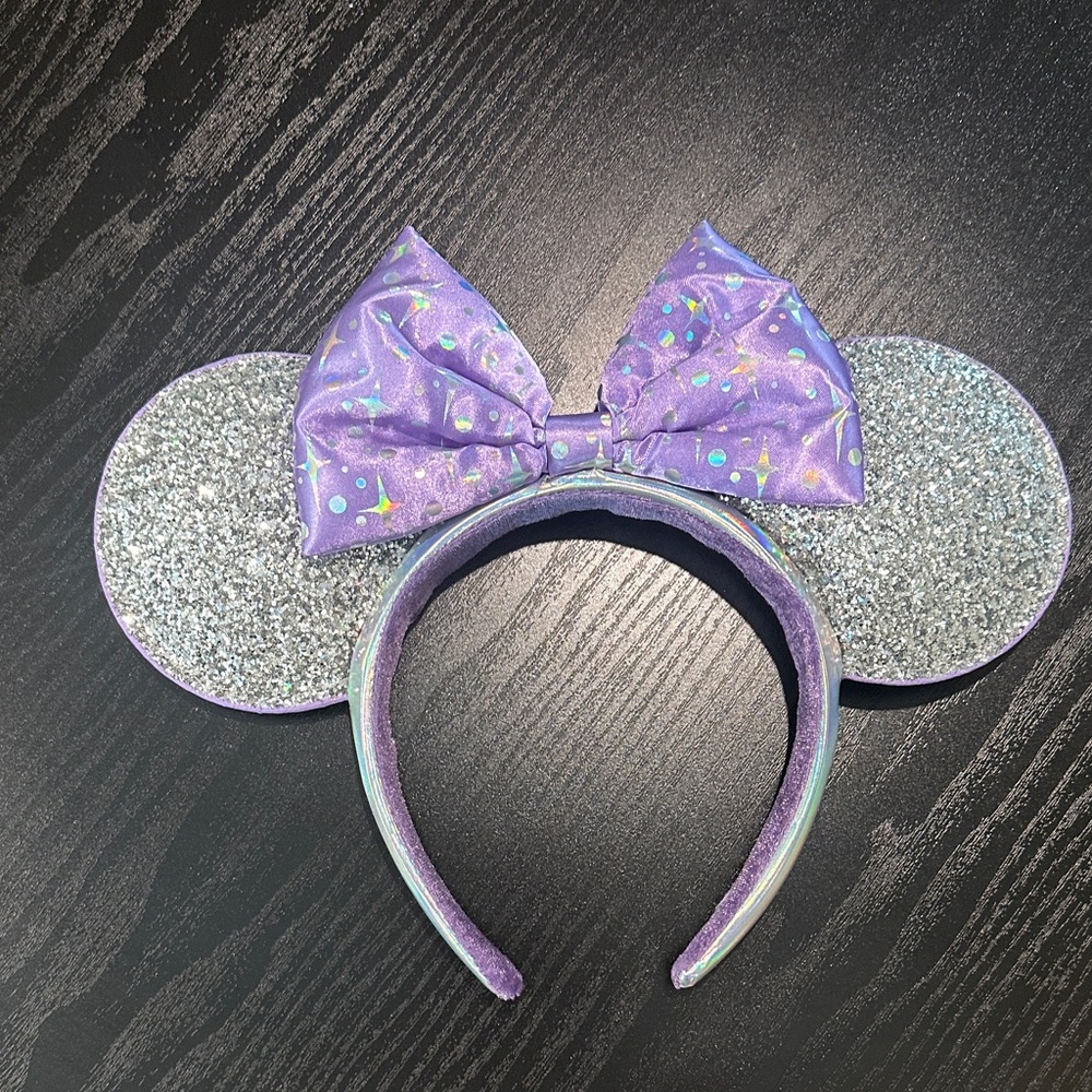 Purple and Silver Mouse Ears Headband